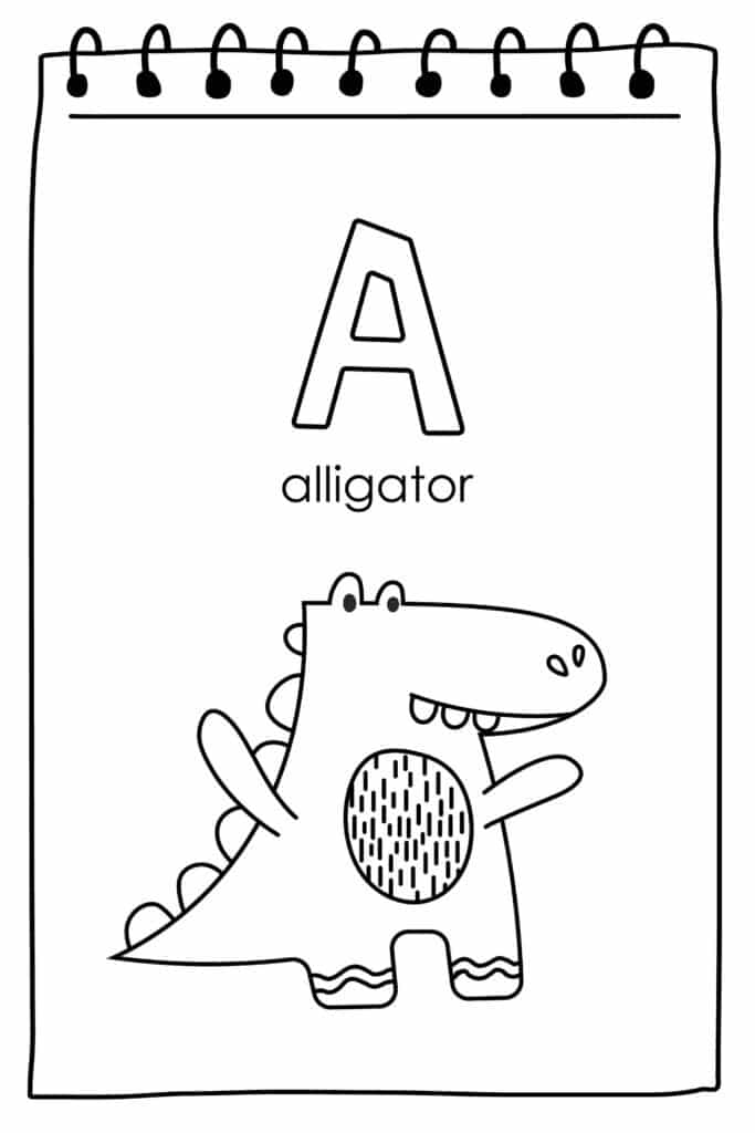 ANIMALS ALPHABET COLORING PAGES